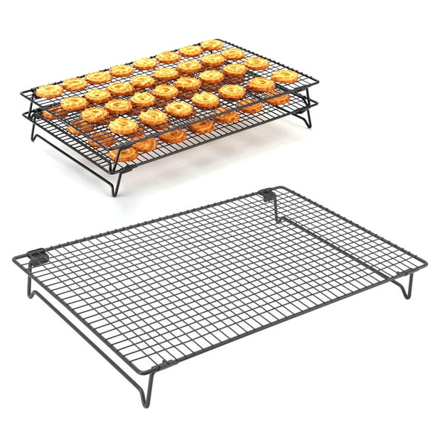 Checkered Chef - Bandejas para hornear para horno, con rejilla de  enfriamiento, bandeja de aluminio para galletas de 9.5 x 13 pulgadas con  rejilla de