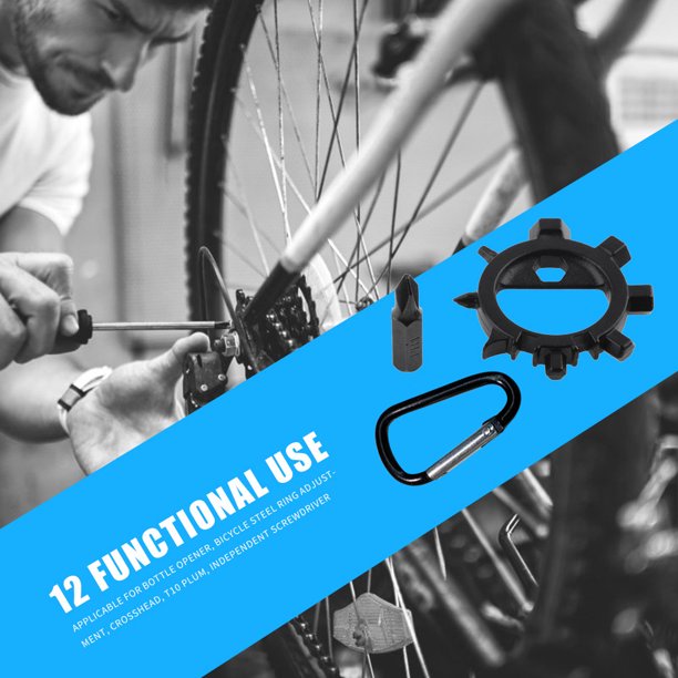 Herramienta Para Reparación De Bicicleta Multifuncional Kit 16 En 1  Malubero Color Negro