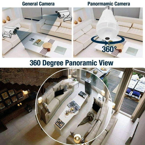 Cámara de seguridad 2K para exteriores y hogar, cámaras de seguridad WiFi  para exteriores, visión panorámica de 360°, cámaras de vigilancia domo de
