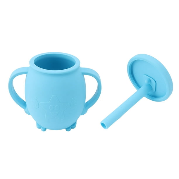 Vaso para sorber con pajita de silicona, vasos para niños pequeños de 230  ml Vaso para sorber a prueba de derrames de silicona para niños pequeños  Taza de entrenamiento de silicona con