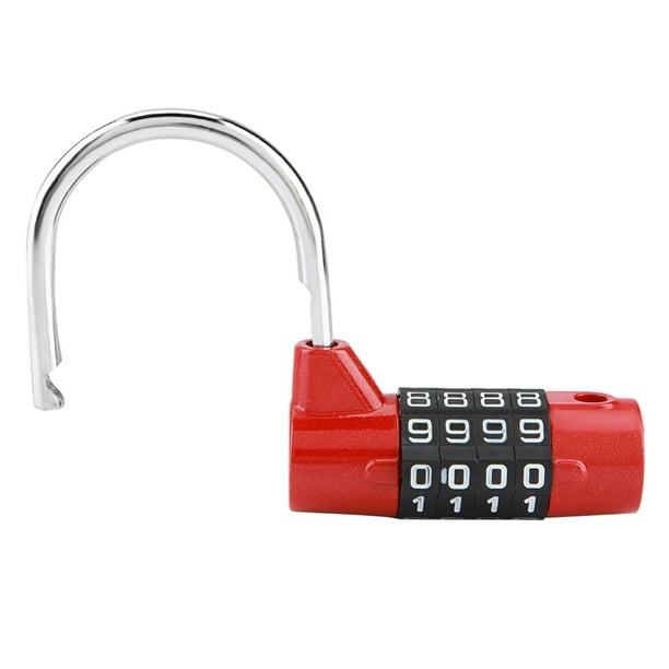 Candado combinado de 5 dígitos, adecuado para taquillas de gimnasio y cajas  de herramientas (rojo)