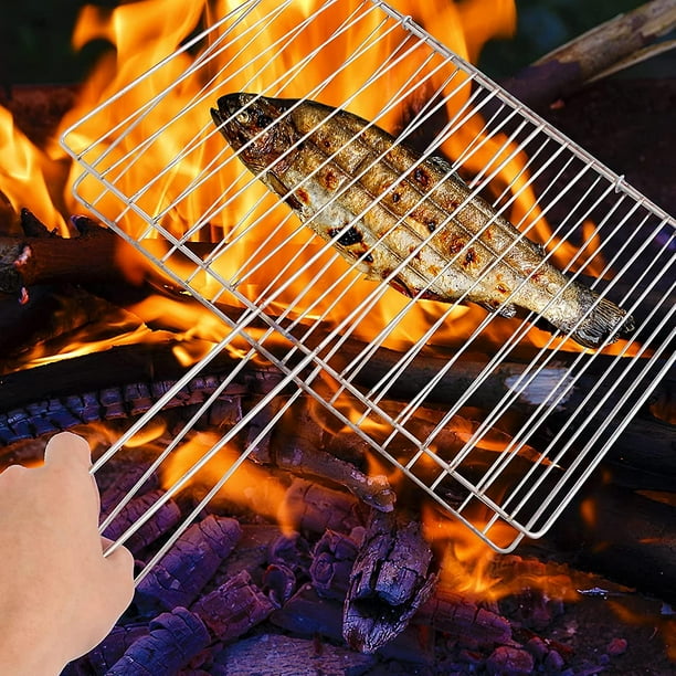 Cesta Parrilla Pescado Acero Inoxidable, Cocina Barbacoa