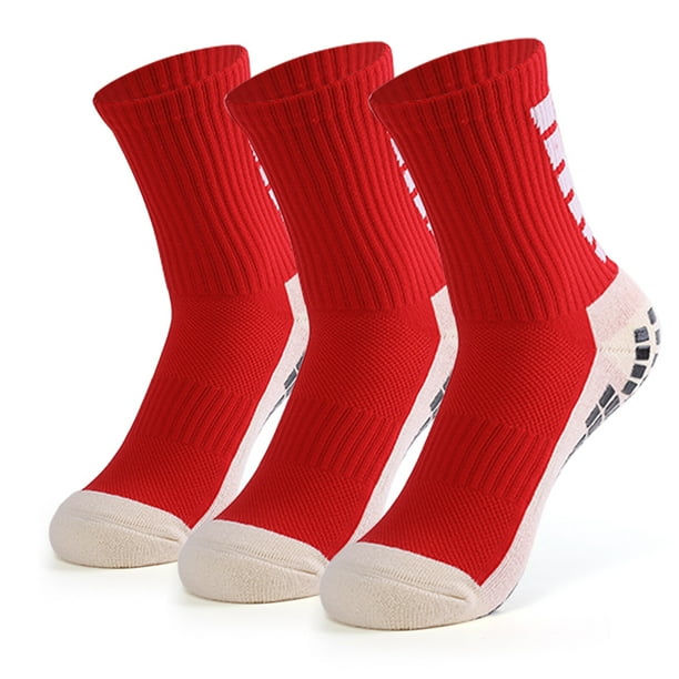 1 par de calcetines atléticos de fútbol antideslizantes