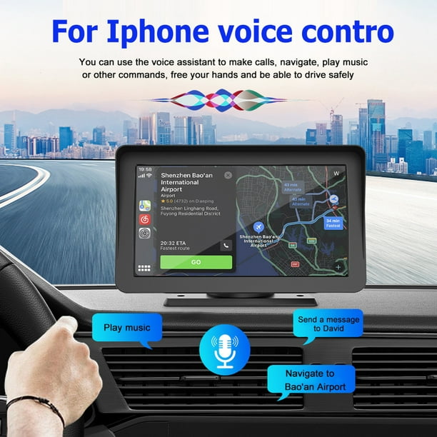 Pantalla de 7 pulgadas compatible con Bluetooth para Wireless CarPlay  Android Auto Navigation Tmvgtek Accesorios para autos y motos