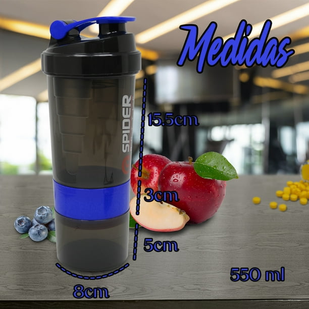 Vaso Shaker Para Proteína Cilindro Agitador Gym Mezcla OEM Spider