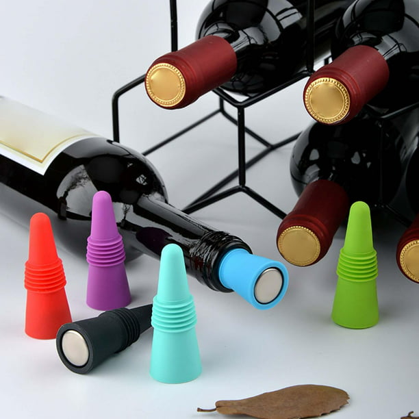 Tapones de silicona divertidos para botellas de vino, 12 piezas, tapones  reutilizables para botellas de cerveza, bebidas, cerveza, champán, vino
