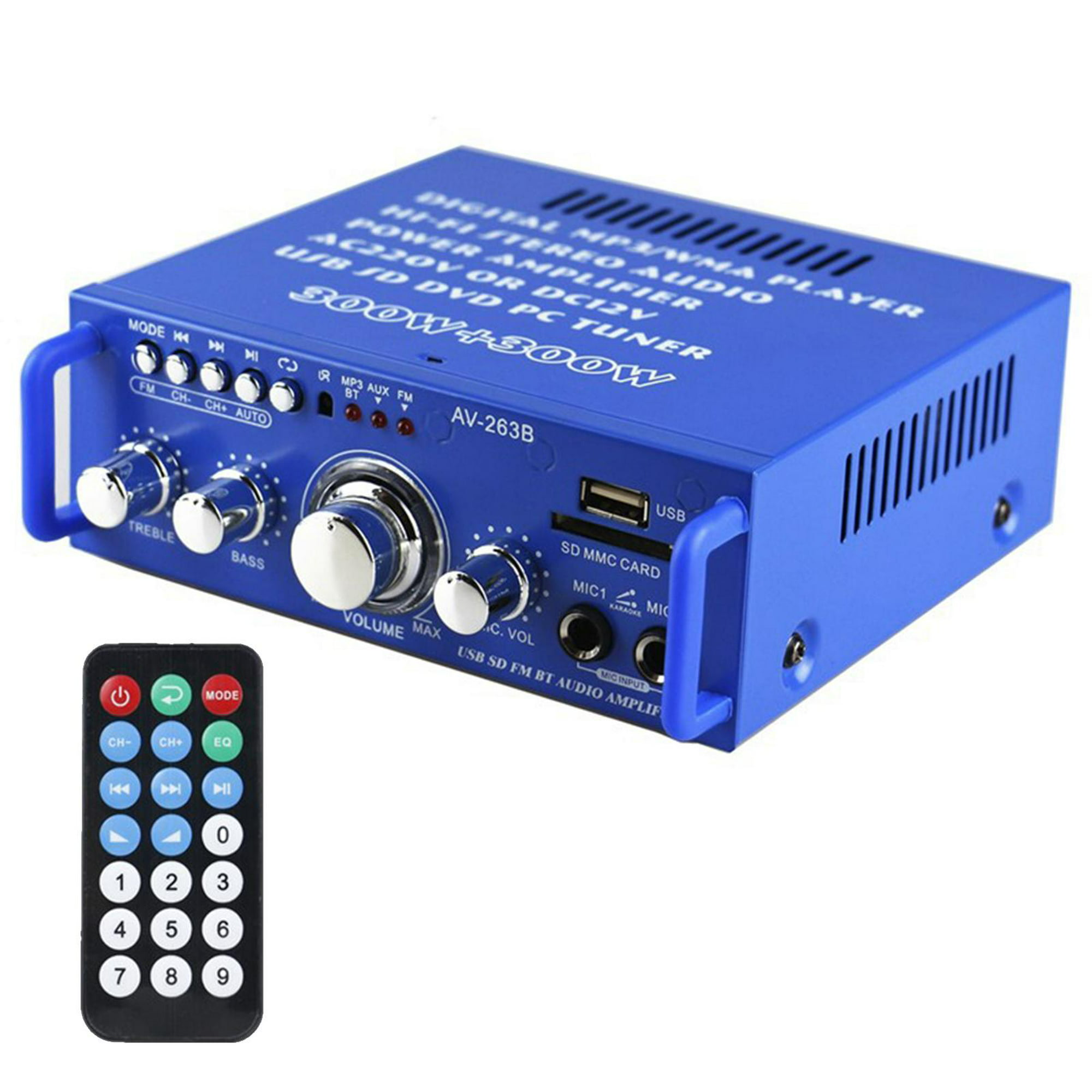 Receptor de audio Bluetooth 12V 110V de doble canal con USB compatible para  altavoces Baoblaze amplificador estéreo