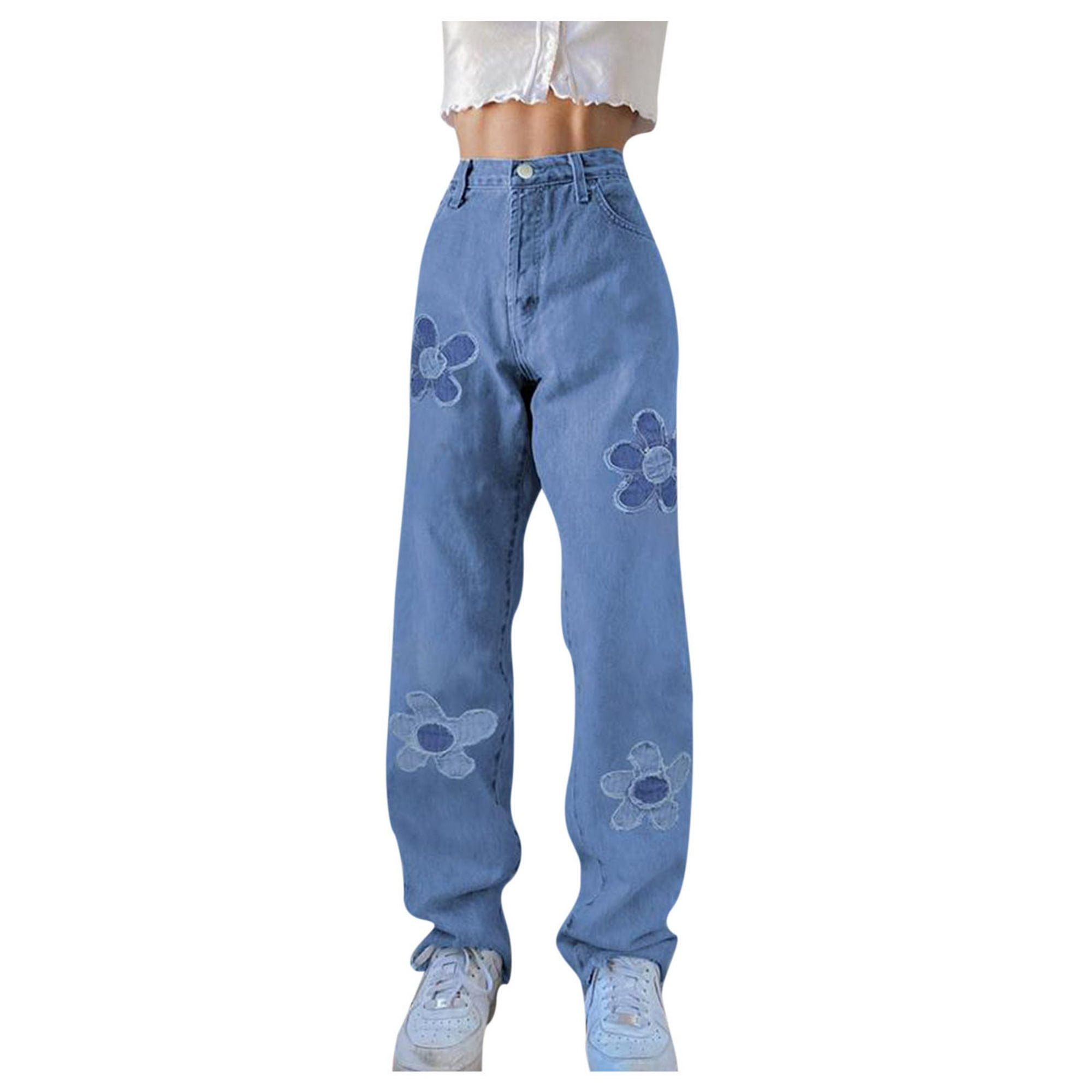 Gibobby pantalones de vestir mujer cintura alta Pantalones cortos de  algodón y lino con estampado de diente de león para mujer (Azul, L)