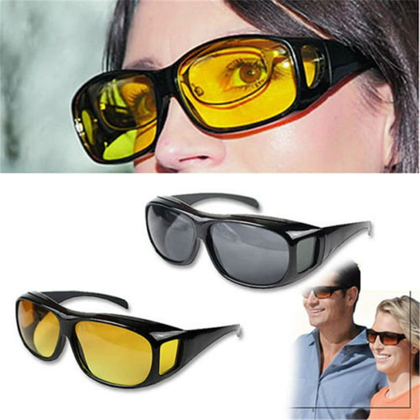 Pack de 2 gafas de visión nocturna para conductores, para usuarios de  gafas, lentes polarizadas tintadas, según norma ISO, negro/amarillo  Adepaton LN-0278