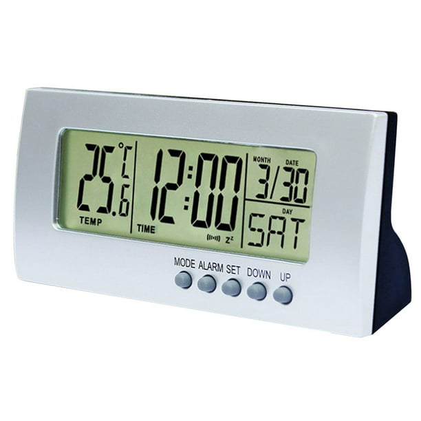  OUMIFA Reloj de escritorio atómico de madera, reloj despertador  electrónico, sensor de retroiluminación digital, hora para el hogar,  dormitorio, adornos, reloj de escritorio (color A: A) : Hogar y Cocina