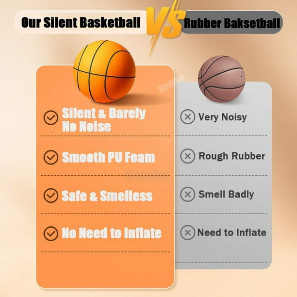 Pelota de baloncesto silenciosa para interiores, suave y