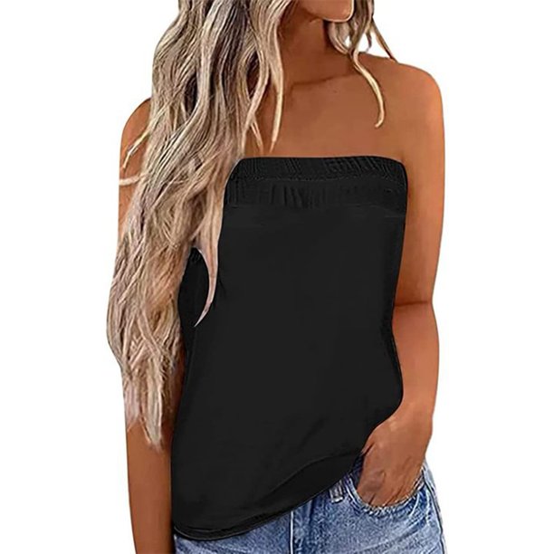 Top de tubo para mujer camiseta sin mangas con estilo holgada