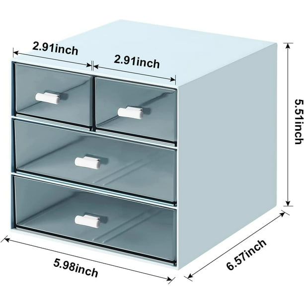 DURABLE Organizador de cajones de escritorio con cerradura con llave  (VARICOLOR 4 compartimentos con etiquetas extraíbles) 11 pulgadas de ancho  x 14