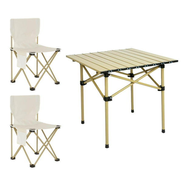 Juego de mesa plegable con 1 silla, mesa de entrenamiento plegable, mesa  auxiliar de acrílico, sillas de mesa de camping, marco de metal de  escritorio