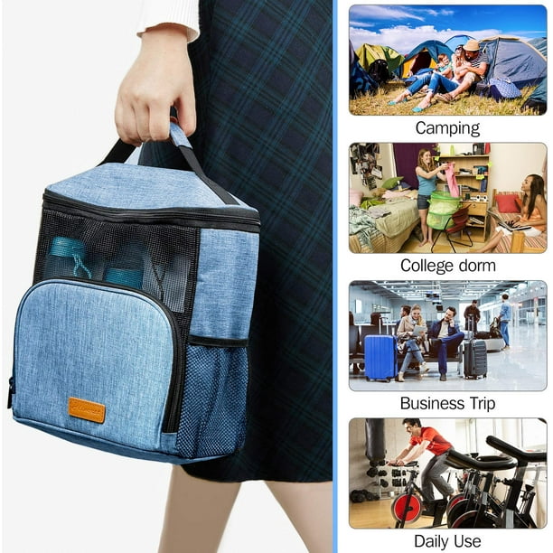 Haundry – Neceser de malla para ducha, bolsa portátil grande con 8  bolsillos para dormitorio universitario, neceser grande estilo bolsa para  gimnasio