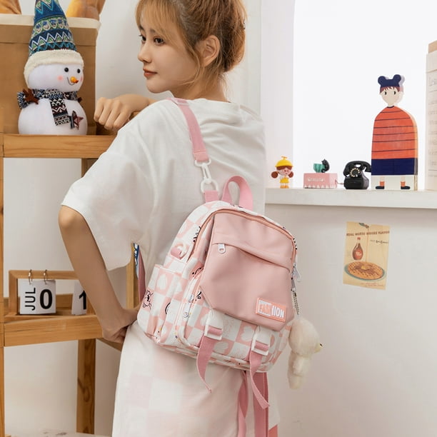 Mochila pequeña de doble uso multifuncional para mujer, mochilas escolares  lindas para niñas adolescentes, Mini mochilas de viaje Kawaii para  estudiantes - AliExpress