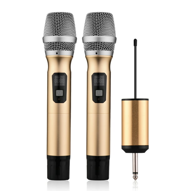 2 Microfonos Inalambricos Receptor 50 Metros VHF Karaoke Conferencias