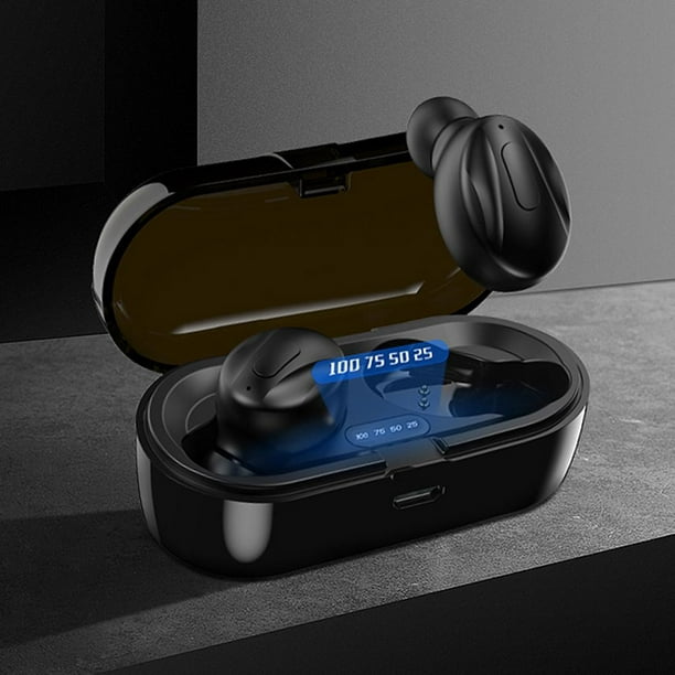 TWS - Auriculares inalámbricos verdaderos, Bluetooth 5.1 con funda de carga  de 350 mAh, graves profundos deportivos en el oído, IPX5, impermeables