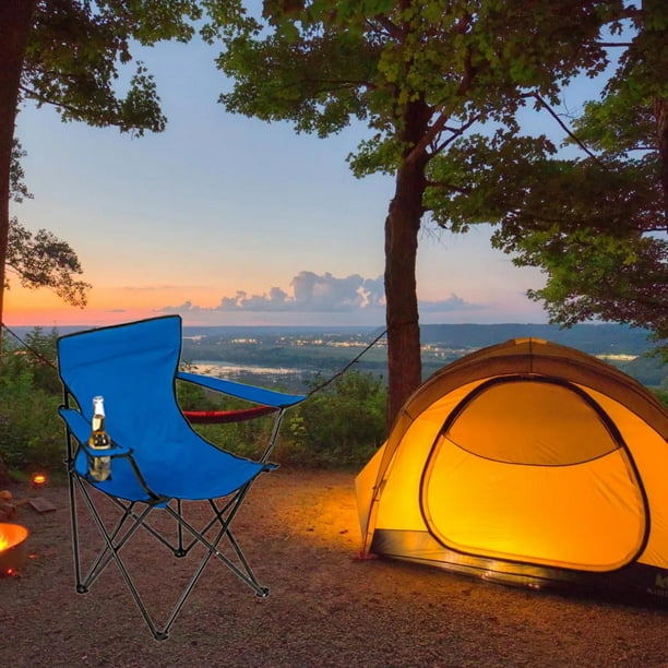 Silla de campamento, silla de campamento plegable con portavasos integrado,  silla de camping portátil, silla plegable para camping, al aire libre