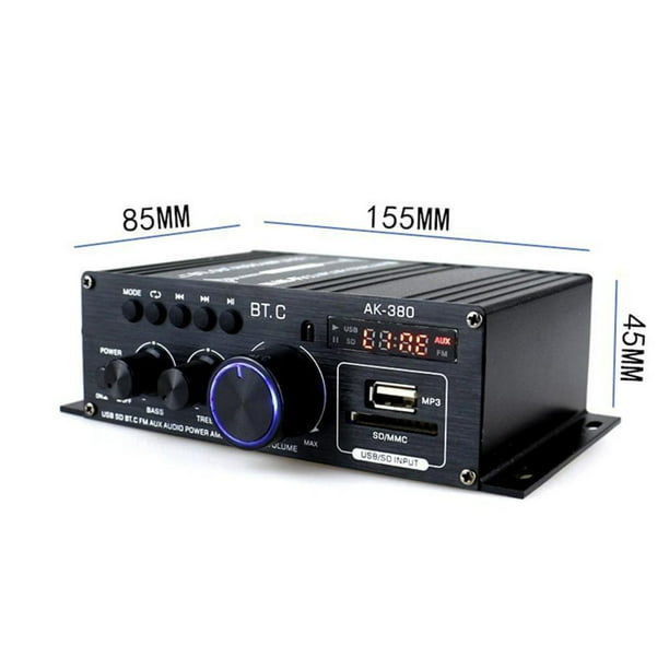 AV380 Amplificador de sonido 400W con Salida Optica Maxlin