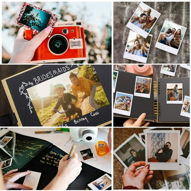 Álbum de fotos 80 páginas negras Álbum de fotos de álbum de recortes para  diseñar usted mismo 40 hojas 28 x 20 cm Libro de fotos para pegar en  bricolaje
