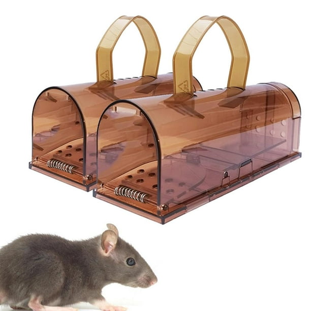 Trampa para ratas ratones roedores jaula de plástico pack de 2