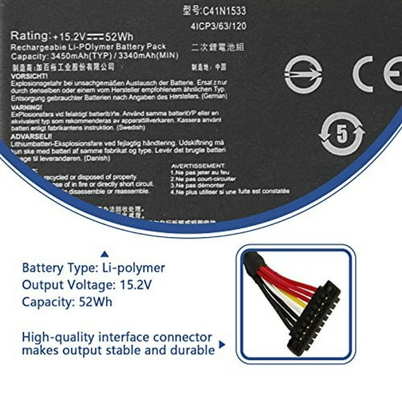 antiee c41n1533 reemplazo de batería para portátil asus q524u q534u q524uq q524uqk q534ux q534uxk q5 antiee