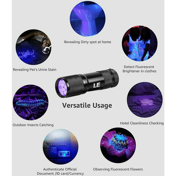 Linterna Luz UV para detectar rastros de orina de mascotas