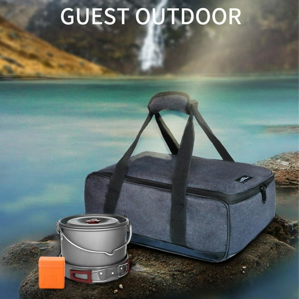 Cocina portátil a gas con un hornillo, mini cocina de camping compacta y  ligera, 1 fuego, con maletín de transporte, acampada, a