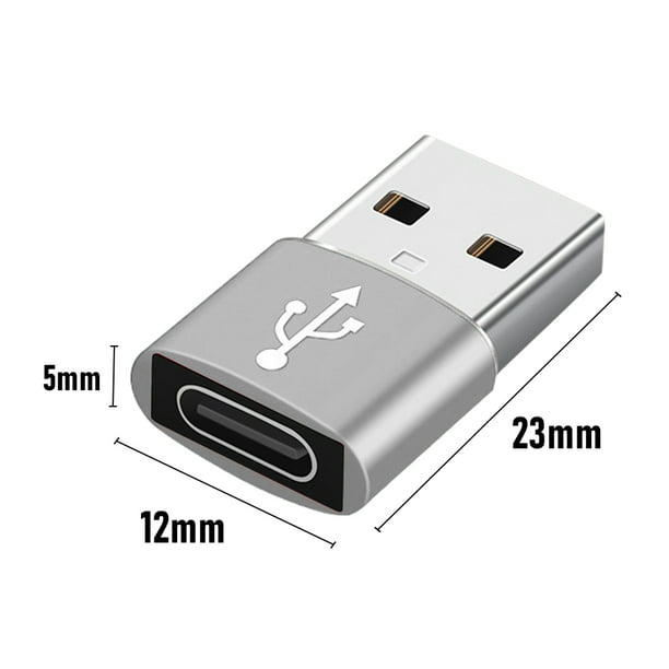 2x USB 3.1 Tipo C Hembra a USB 3.0 A Macho Adaptador Datos+Carga
