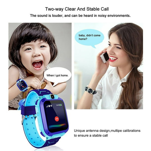Q12 reloj inteligente para niños/SOS teléfono reloj inteligente/impermeable  IP67 relojes inteligentes con rastreador GPS HD pantalla táctil/deportes  podómetro reloj inteligente despertador cámara juego niños niñas regalo de  cumpleaños