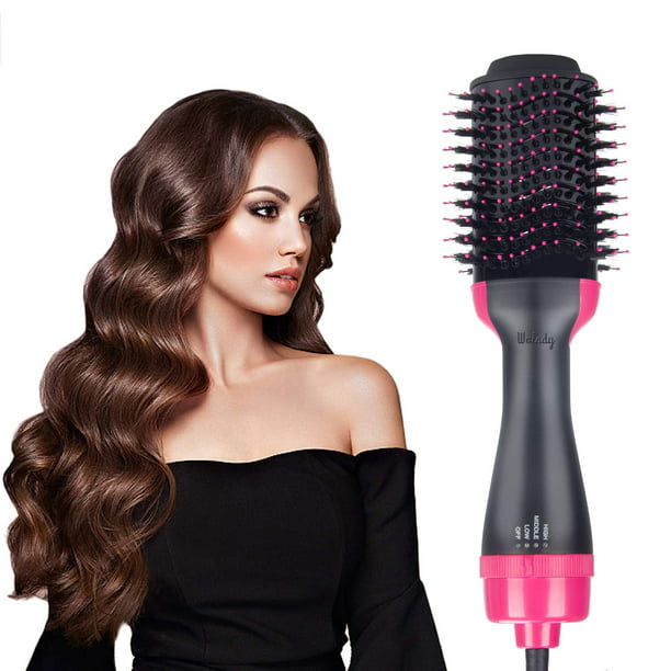 Cepillo secador de pelo, cepillo eléctrico de aire caliente, secador de  pelo profesional, secador de rodillo caliente 4 en 1 para alisar el  cabello, rizar, encrespamiento suave Ormromra CZMR-HQ225