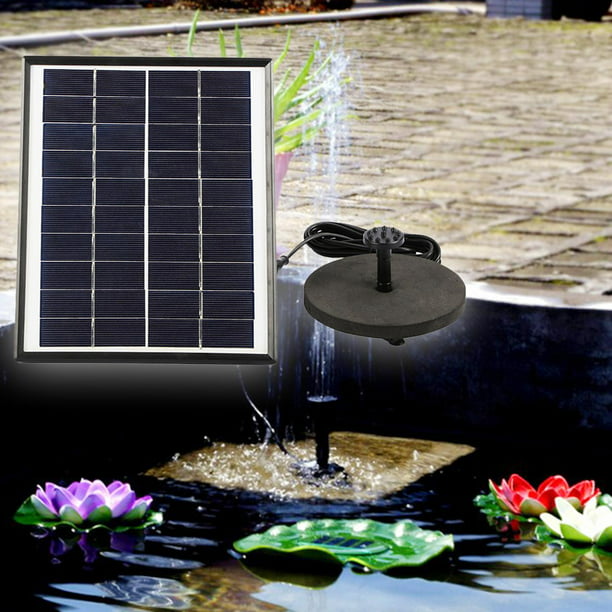Bomba solar de fuente solar de jardín de 6 V/2.5 W, fuente solar flotante  portátil al aire libre para baño de pájaros, jardín, estanque, piscina al