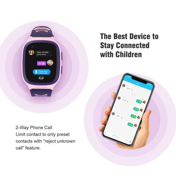  Reloj inteligente para niños, 4G WiFi GPS LBS Tracker