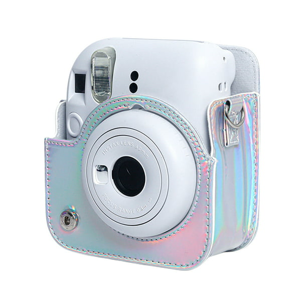 Funda transparente compatible con la cámara Fujifilm Instax Mini 12, la  funda protectora Hard Pc Instax Mini 12 con correa para el hombro y  pegatina de la cámara
