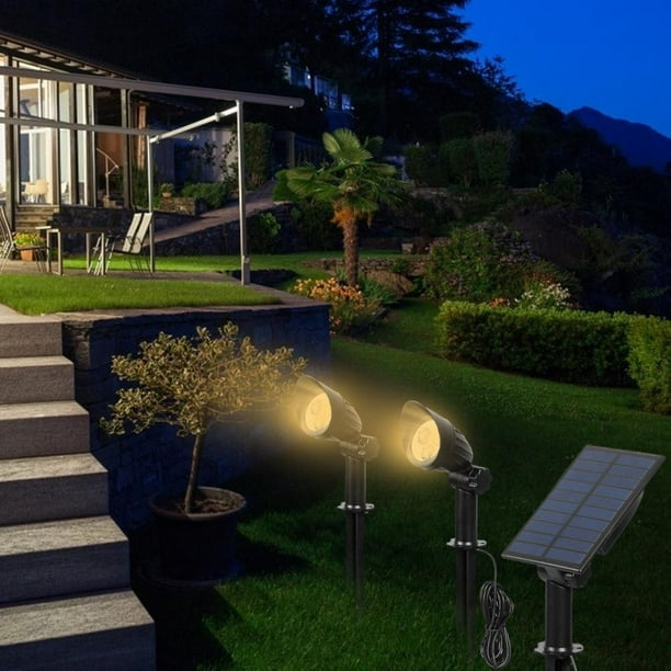 Focos solares para exteriores, PESIVI 40 LED Focos solares para paisajes,  ajustable 2 en 1 USB y con energía solar IP65 Luz de pared impermeable para  patio, jardín, entrada, porche, pasarela, piscina