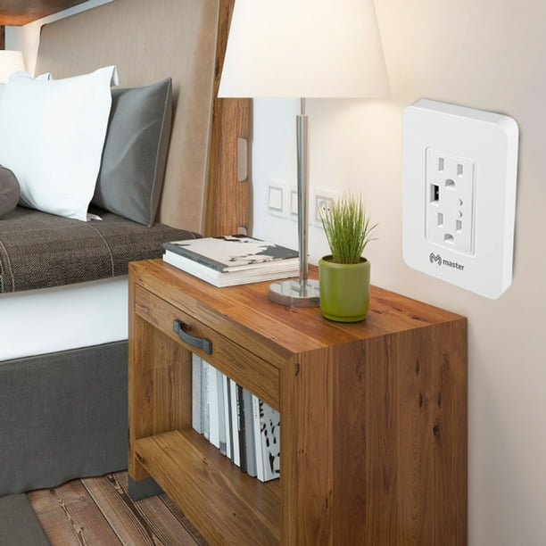 TOMACORRIENTE DE PARED INTELIGENTE CON PUERTO USB – Masternet – Tecnología  a tu alcance