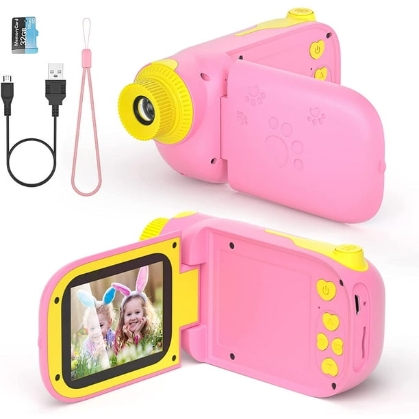 Cámara digital para niños, cámara para niños pequeños, cámara para niños  con pantalla de 2 pulgadas y tarjeta SD de 32 GB, cámara para niños,  juguetes