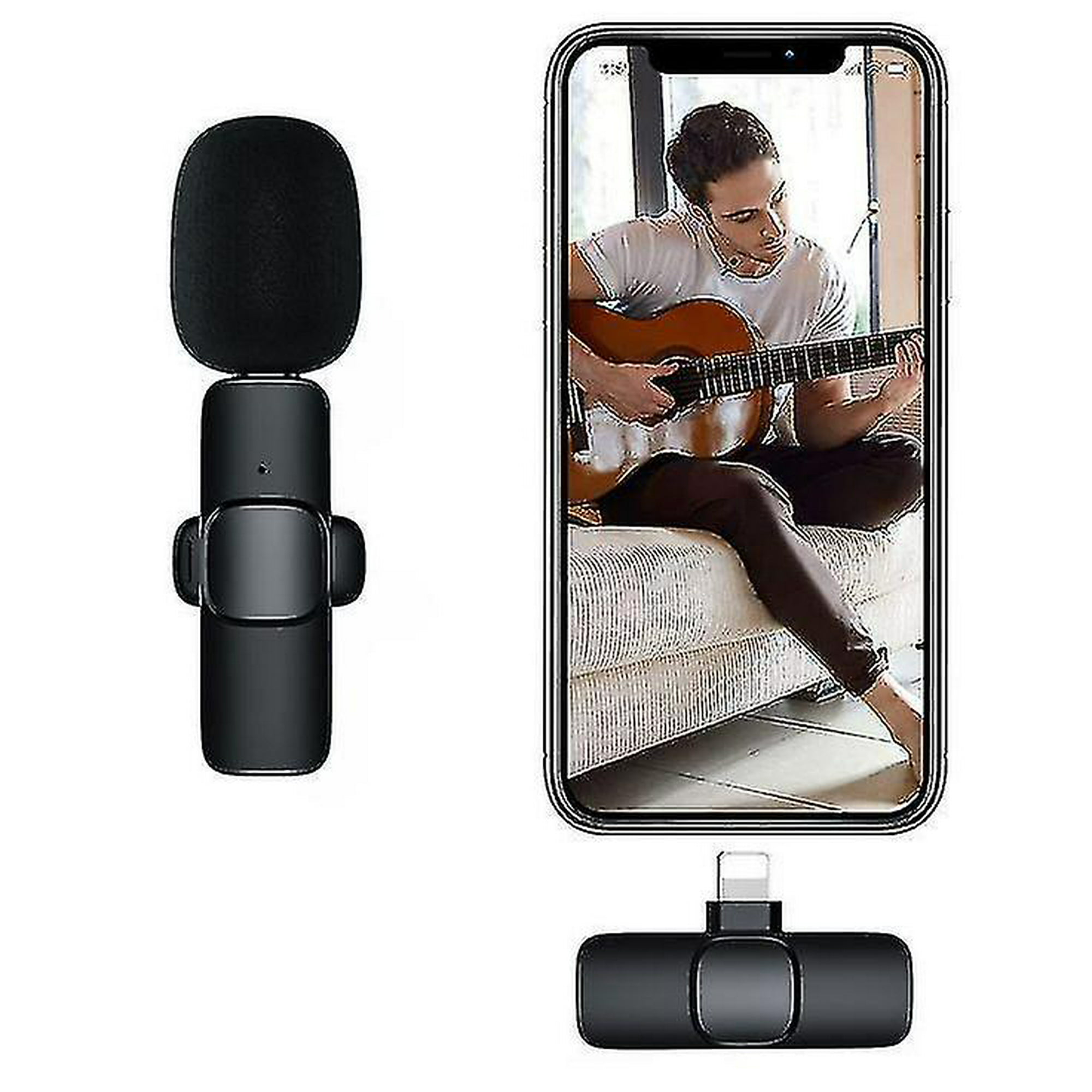 Micrófono Lavalier inalámbrico para iPhone/iPad, mini micrófono inalámbrico  de solapa Plug-Play para grabar TikTok  Live, reducción de