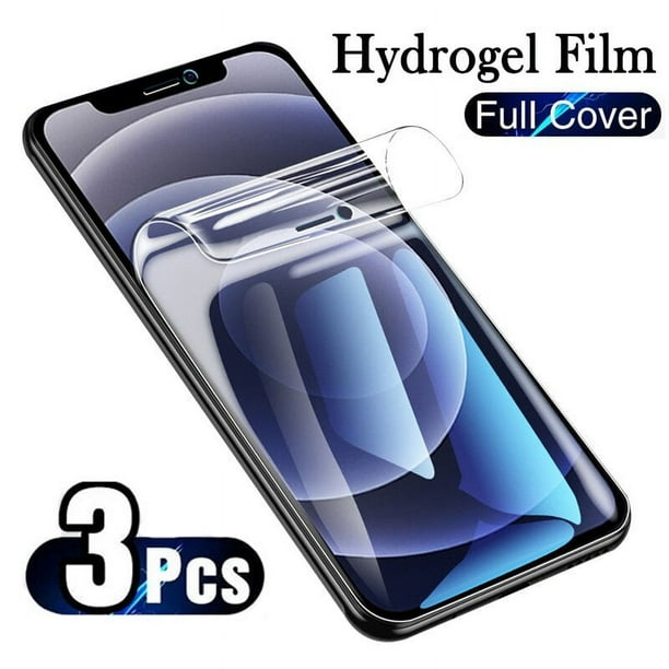 Película de hidrogel para IPhone 11, 12, 13, 14 Pro Max, Mini Protector de  pantalla para IPhone XS Max, XR, X, 6, 7, 8 Plus, SE, no es de vidrio, 3  uds.