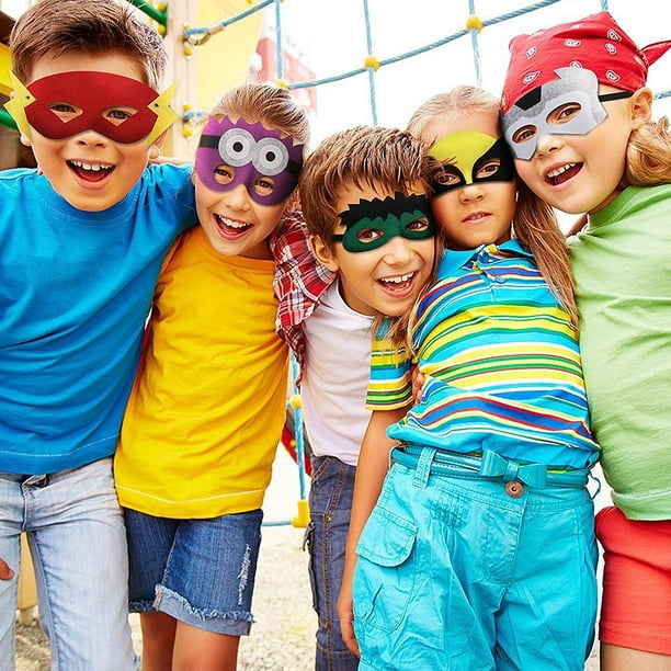 11 Piezas De Máscaras De Superhéroes Para Fiestas De Niños