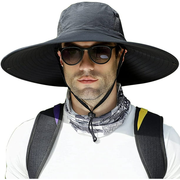 Sombreros de sol para hombre UPF 50+ Malla impermeable de ala ancha Cubo Sombrero  de pesca Ormromra CZMR-YX35-1