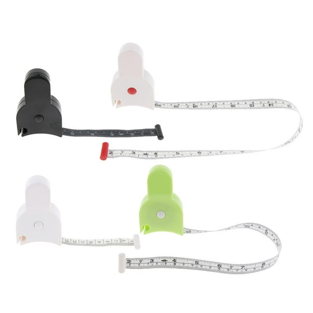 Cinta métrica corporal (paquete de 4) monitores de peso de grasa, (pulgadas  y centímetros) cinta métrica retráctil para una calculadora precisa de