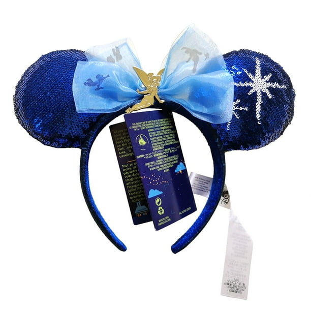 Diadema con orejas de Disney, lazos grandes, auriculares de lentejuelas,  diadema de Mickey Minnie para regalos de Cosplay para FestivalCN Gao Jinjia  LED