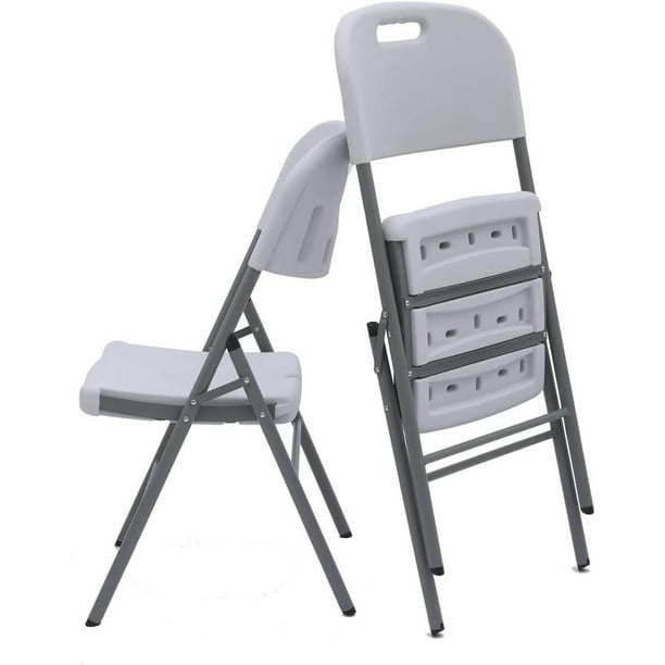 TitanPRO Silla plegable de plástico marrón, silla plegable ligera para  exteriores, sillas de patio duraderas, juego de sillas para fiestas,  banquetes