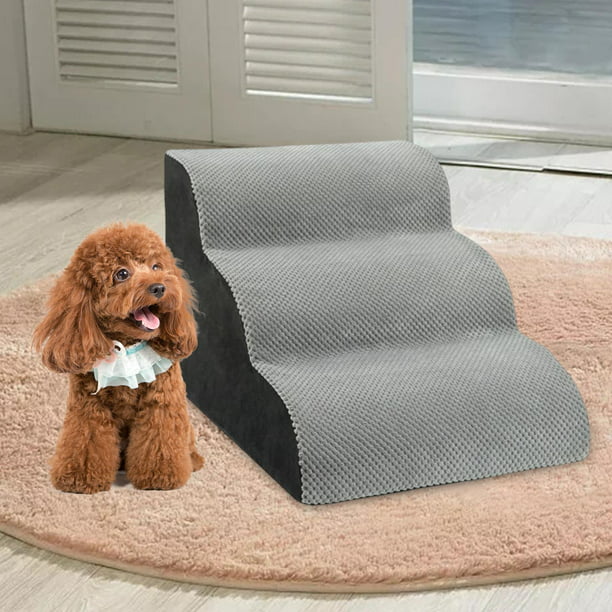 Escaleras para perros, escalera de plástico para mascotas con funda  extraíble lavable, escaleras de rampa para perros de 5 escalones para sofá,  cama