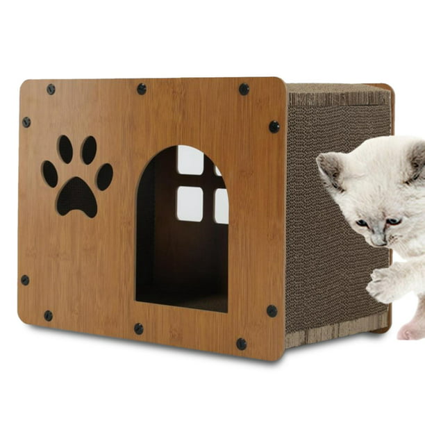 Casa de cartón para gatos, cartón duradero para gatos de interior, lugar  para , rascador para gatos, Yinane rascador para gatos