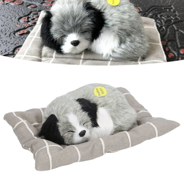 Perros de peluche para dormir, encantadores animales de simulación, perros  falsos para niños, juguetes de peluche con sonido (blanco arcilla)