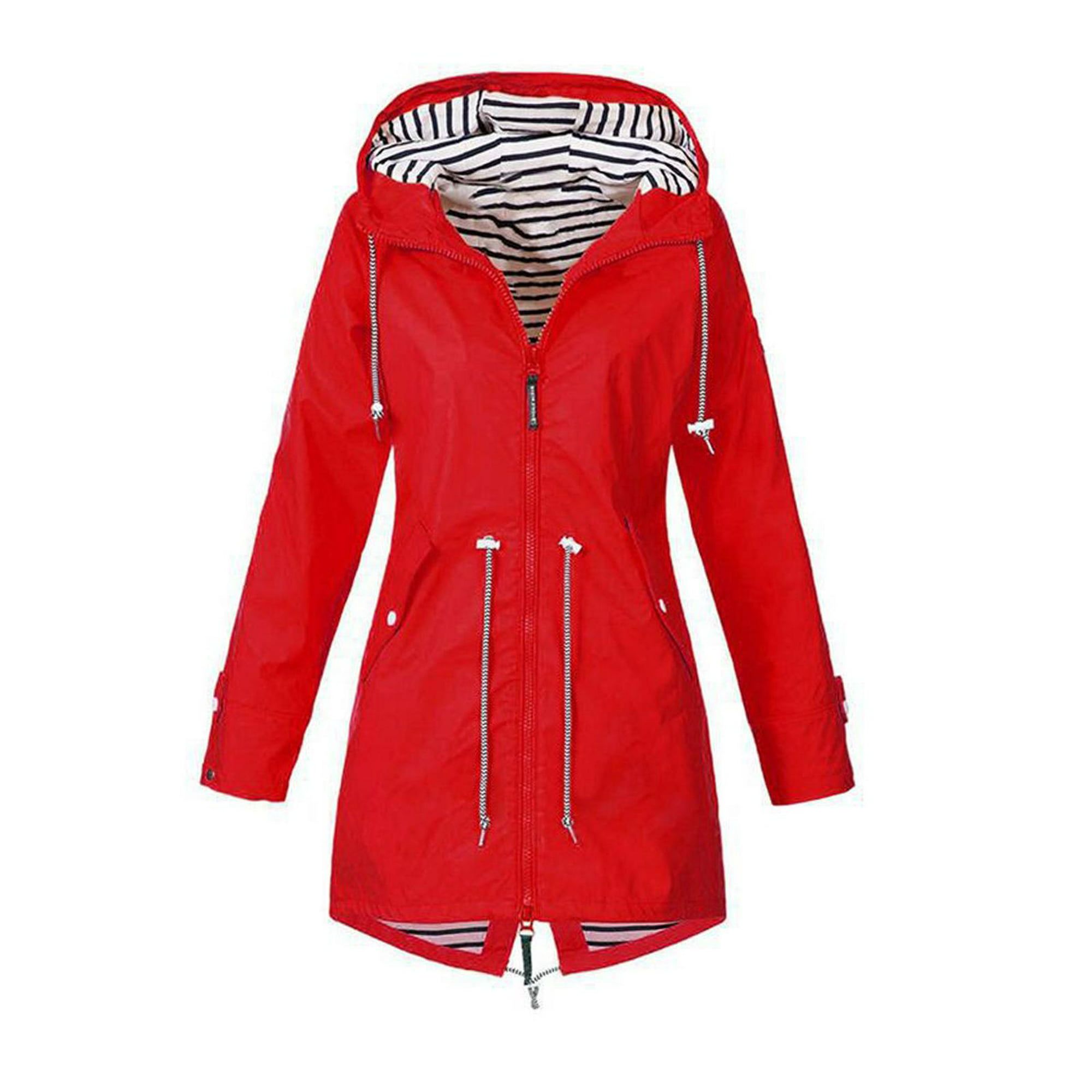 Chubasquero de lluvia para mujer, estilo A-A, chaqueta sólida con