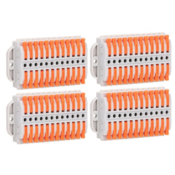 Conectores de cables eléctricos, 4 piezas Conectores de cables conductores  de cables compactos Bloque de terminales rápido Diseño de última generación